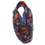 Laurel Burch Multi Color Cats Artistic Infinity Scarf - LBI229