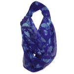 Laurel Burch Indigo Blue Butterflies Artistic Infinity Scarf - LBI227