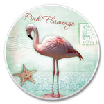 Pink Flamingo Absorbent Stone Coaster Car Cup Holder 03-00476