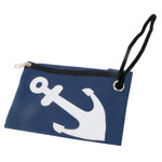 Nautical Anchor Wristlet Zipper Pouch Blue 20059B