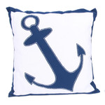 Anchor 16" White Decor Throw Accent Pillow 20369B