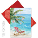 Christmas Cards "Shells on a Palm Tree" - Peace - Box of 16 - 27-101