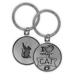 Both sides shown for - I Love My Cat Angel Key Chain 49823