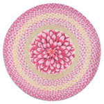 Pink Flower Round Braided Floor Mat Rug 27" - RP-571