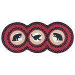 Cat Circles - Red and Black Jute Runner 15" x 36" - TCP-238