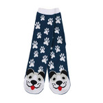 Gray Puppy Dog Fun Navy Womens Tube Socks - 40030GRAY