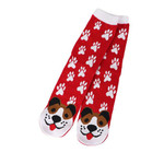 Brown Puppy Dog Fun Red Womens Tube Socks - 40030BROWN