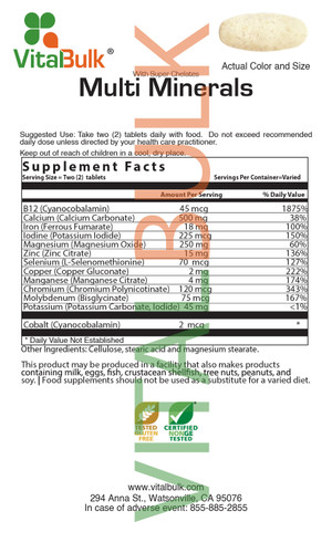 Multi Minerals Tablet 1000 Count