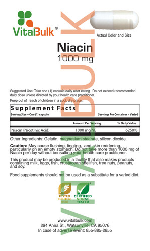 Niacin 1000 mg Capsule 1000 Count