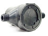Carlon JLP-96 water meter — end-on view showing left threaded NPT port and open register face ring with clear lens
