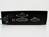 Bunyar-Malenfant 112 STC rear panel showing Power input jack (15Vdc 900mA), ON and Fail indicator LEDs, Port B (DB25 male), Port A (DB25 female), and Port C (DB15 male)