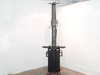 De Vere 507 Varicon large format enlarger full view showing heavily rusted and worn column and base, approximately 8 feet tall