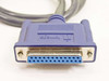 Iomega 2409100 DB25 female 25-pin connector closeup with Iomega logo molded into blue connector shell