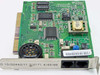 US Robotics 112504 ISA fax modem — angled front view showing dual RJ-11 ports, speaker, and board markings IMD 10/50443/11 2/2171 4/48/98