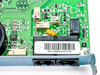 US Robotics Sportster ISA Modem — close-up of bracket area showing barcode label, RJ-11 ports, and Omron relay component