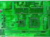 ZX1896A ISA modem card — solder-side PCB view showing trace layout and component solder joints