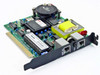 IBM SM-24HN/1 ISA fax modem card front view showing PCB components, RJ-11 ports labeled TO JACK and TO PHONE, and QC PASSED sticker