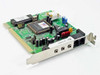 Rockwell 1700-0005-02 Rev E 33.6K ISA modem card — angled top view showing main chipset and RJ-11 bracket ports