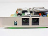 Everex EV-941 modem card – close-up of bracket showing dual RJ11C telephone jacks and DIP switch