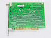 Omnitel T1200-PC4 ISA modem card — rear PCB solder side view showing trace layout and 8-bit ISA gold-finger edge connector