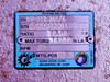 Nord Gear Corp nameplate close-up: Model SK 53-112 MH/4, Ratio 79.69, Max Torque 14232 in-lb, RPM 22, MTG POS B9