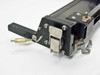 Richards B17266 right end of linear rail – end cap with brass pin connector, spring-loaded bracket, and mounting hardware detail