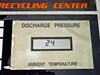 Sun Electric MRC 400 front panel – Discharge Pressure digital display reading 24 PSI and Ambient Temperature label