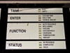 Sun Electric MRC 400 control panel legend showing Tank (Full/Empty), Enter (Vacuum Time/Hold Time/Charge Amount), Function, and Status indicator labels