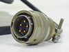 Harris/Farinon 1107 — close-up of 5-pin mil-spec circular power/signal connector with gold contacts