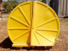 Eagle 1646RTC Rotary Top drum containment unit closed — front view showing yellow circular split cover