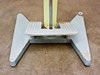 TEW TISF-452 foot pedal base detail showing cast iron pedal platform with surface rust and wear