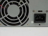 Liteon PA-4022-6B power supply rear panel showing exhaust fan and IEC C14 AC inlet connector