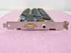 Zenith Data Systems 85-2892-1 ISA video card bracket end showing DB-9 video output connector and composite/audio jack with surface rust on bracket
