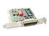 JCC 800310 8-bit ISA serial communication card — three-quarter front view showing DB25 connector on bracket and component side