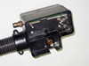Rear output end of Spectra-Physics 2020-11 laser head showing optical connector housing with circuit board connections and corrugated cooling hose