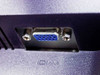 Dell E173FPs rear VGA port closeup showing 15-pin D-Sub (blue) female connector with D-SUB label