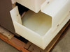 ITS UC-7010 lower base and drip tray detail showing white polymer catch basin on wooden pallet