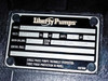 Liberty Pumps P382LE41 metal nameplate showing Model P382LE41, 115V, 1PH, 60Hz, 12A, 4/10 HP, 41-gallon basin, serial code B10010165, date 1209