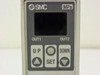 SMC ISE70-N02-43 Pressure Switch – close-up of front display panel showing MPa scale, OUT1/OUT2 labels, and UP/SET/DOWN navigation buttons