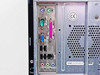 AMD Sempron 2600+ MSI K8MM desktop tower – rear I/O panel showing PS/2, VGA, COM, LPT, USB, LAN, and audio ports; serial number label visible
