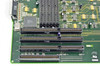 Epson 723-MA motherboard close-up of 30-pin SIMM memory slots with four banks and adjacent QFP controller IC