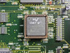 Intel i387SX math coprocessor chip close-up on Epson 723-MA board showing markings N80387SX-20 SZ369 and 1986 date code