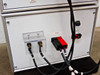 Rear of power supply cabinet – Top-Head and Bottom-Head DC output bus bar connections and heavy-duty cable leads