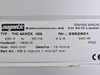 Magnetic Elektromotoren THC 8AWDK-006 rating plate showing model, 230V 50Hz 2.2A 500W, 1800N thrust, 600mm stroke, 12mm/s, IP30, Swiss made