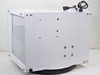 Rear view of Pfeiffer Balzers TPH 050 turbo pump system enclosure showing ventilation panels and power cable