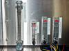 JST DT921E flow meter panel — heated nitrogen rotameter, Dwyer air flow meters for process tank SCFH air and process reservoir SCFH air with adjustment knobs