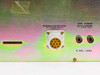 Riber HEED 510 rear panel left section — close-up of multi-pin circular connector labeled 'PLAQUES DEFLECTION / DEFLECTION PLATES' and two output posts labeled 'VERS BOBINE FOCALISATION / TO FOCUS COIL', with '0-20V_ 1.08A' marking