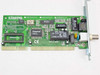 Kingston KNE2021LC ISA Ethernet card — front component side showing Kingston EtherRx controller chip, BNC and RJ45 connectors on bracket, ISA edge connector