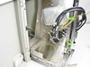 ESA 5600A CoulArray Detector interior showing internal plumbing connections, cables, and stainless steel chassis with yellow tubing