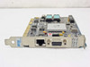 Madge Straight Blue 16/4 ISA Token Ring card — side view of bracket showing RJ-45 and DB-9 connectors and Straight Blue branding label